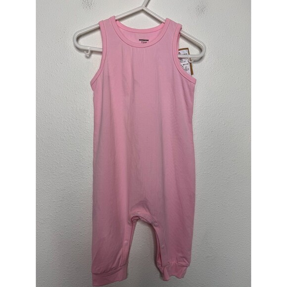 Minizone Baby Girls 6-12 Months Romper Jumpsuit Pink Sleeveless Stretchy NWT - Picture 1 of 9